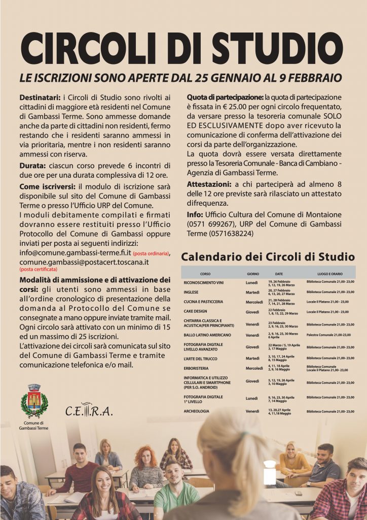 circoli di studio 2018